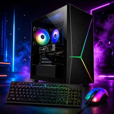 Custom Build ARGB Desktop Intel i7 GAMING PC 16GB RAM 512GB SSD 4GB GPU Win11