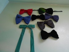 8 cravatte fiocco anni 70 oversize grande farfalla clip on raso velluto poliestere