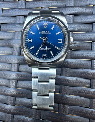 Rolex Oyster Perpetual 36 116000 Blue 3-6-9 Dial Automatic Steel Men s Watch