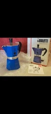 Bialetti Moka Color Espresso Coffee Pot Maker Blue New