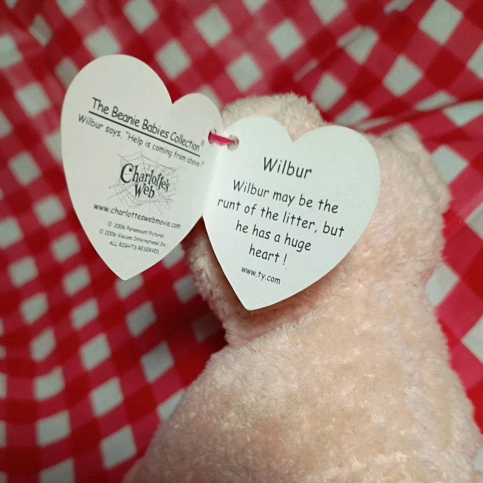 Ty 2006 Charlotte’s Web WILBUR the PIG 6" Beanie Baby - Image 4 of 4