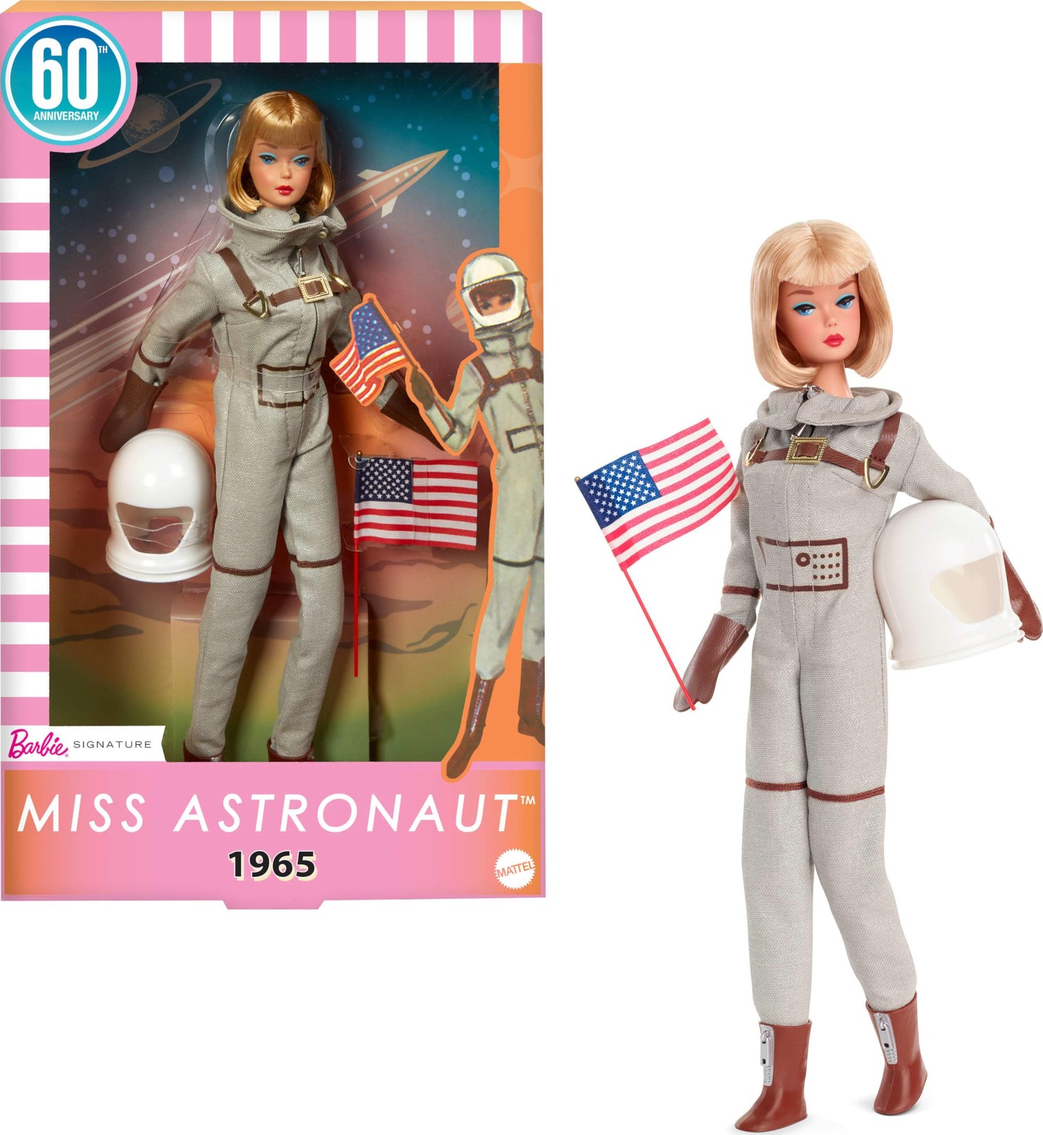 Barbie Miss Astronaut Doll Collectible with Silver Suit, Space Boots & Helmet
