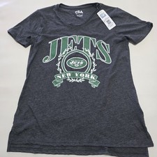 NFL New York Jets Round Neck  T-Shirt, Women's size M, Color: Charcoal Heather.