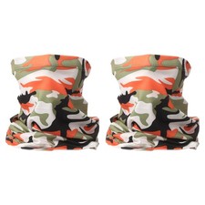 2pcs Summer Neck Gaiter Unisex Sun Protection Face Mask, Camo Orange