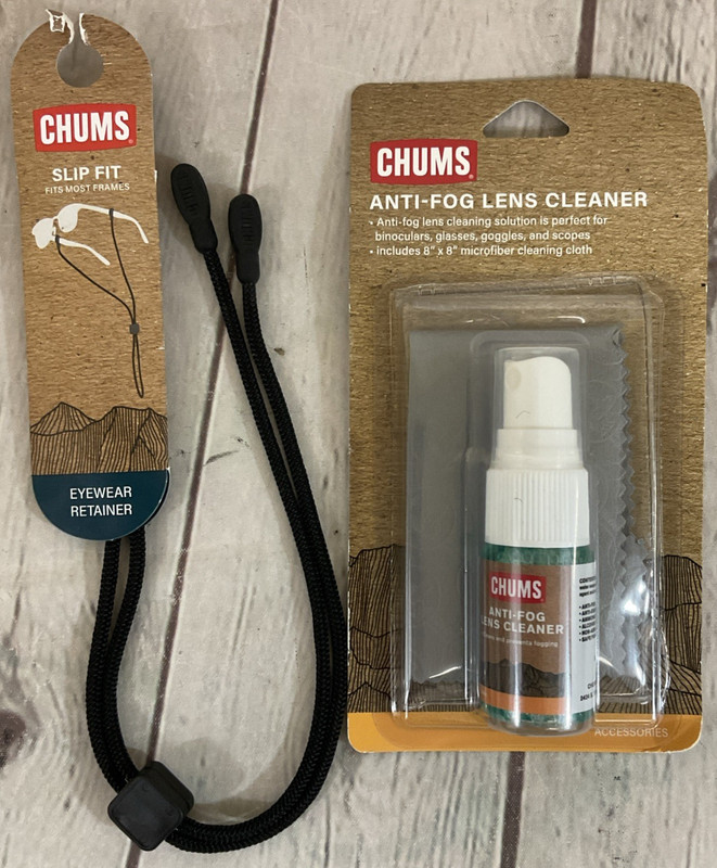 CHUMS Anti Fog Glasses Lens Cleaner Microfiber Cloth Slip Fit Frame Retainer