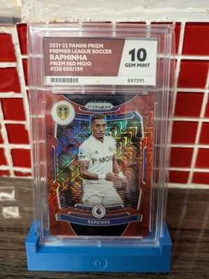 Raphinha 2021/22 Panini Primz Premier League Red Mojo /159 Ace Graded Mint 10