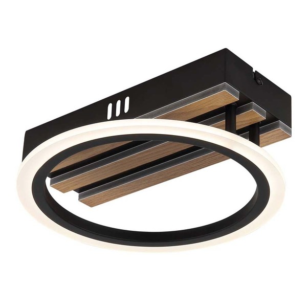 Deckenlampe Deckenleuchte Wohnzimmerlampe Holzoptik Schwarz Cct Led L 25 Cm-image