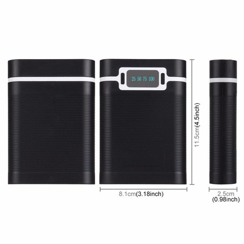 Black/White 2000mAh-12000MAh 4*18650 Battery Power Bank DIY Case Shell Box A - Photo 14 sur 32