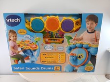 Image of VTech Safari Sounds Drums Fun Learn Interactive Set Stool Sticks Musical Toy NE