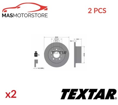 BREMSSCHEIBEN SATZ PAAR HINTEN TEXTAR 92157403 2PCS A NEU OE QUALITÄT