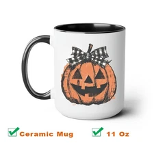 Preppy Jack o Lantern Pumpkin Mug