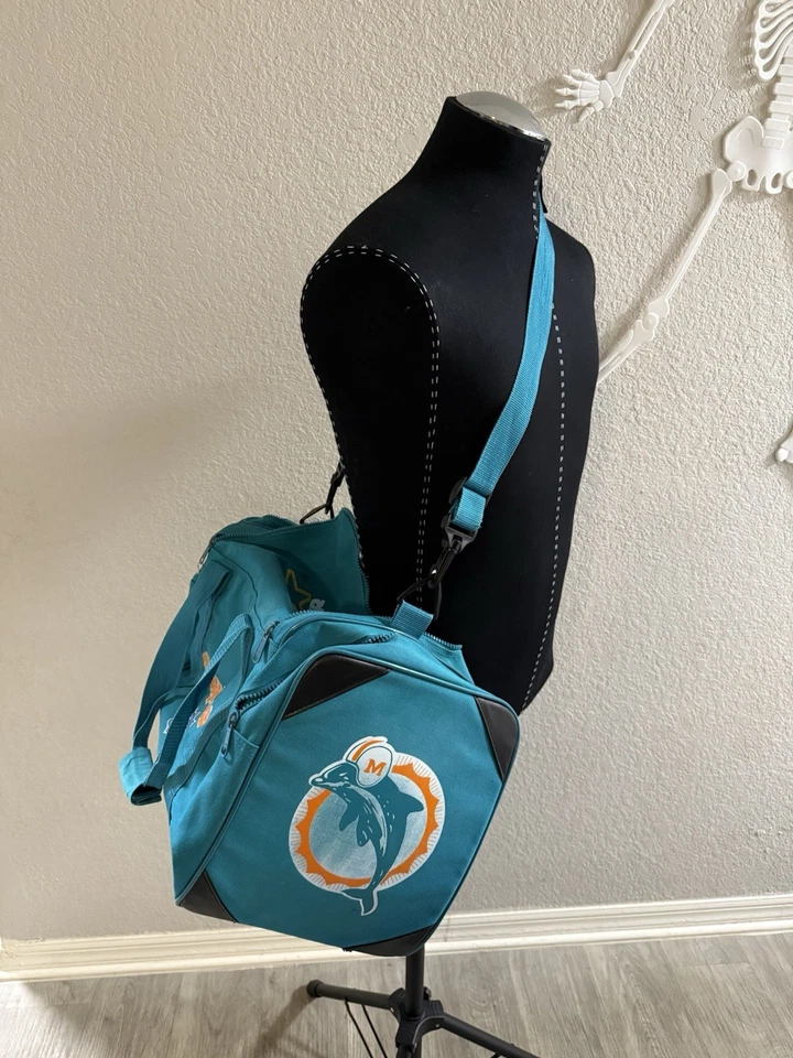 Bolsa de viagem vintage anos 90 Miami Dolphins superrara para iniciantes futebol americano NFL - Imagem 3 de 4