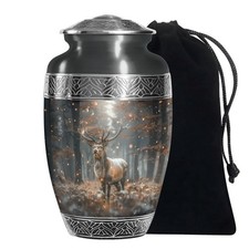 Lightning Deer Large Cremation Urn for Ashes Adult Male  Female, 10 Inch 