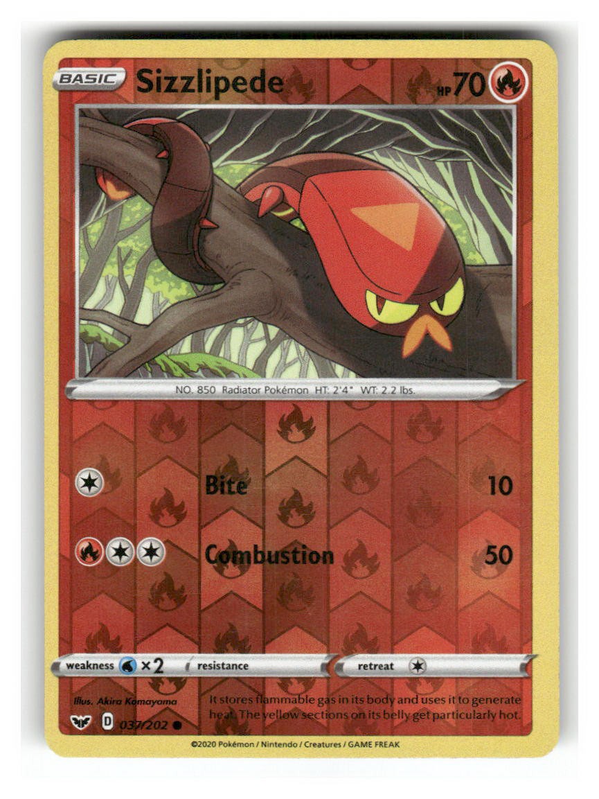Sizzlipede (037) - 037/202 - LP - SWSH01: Sword & Shield Base Set