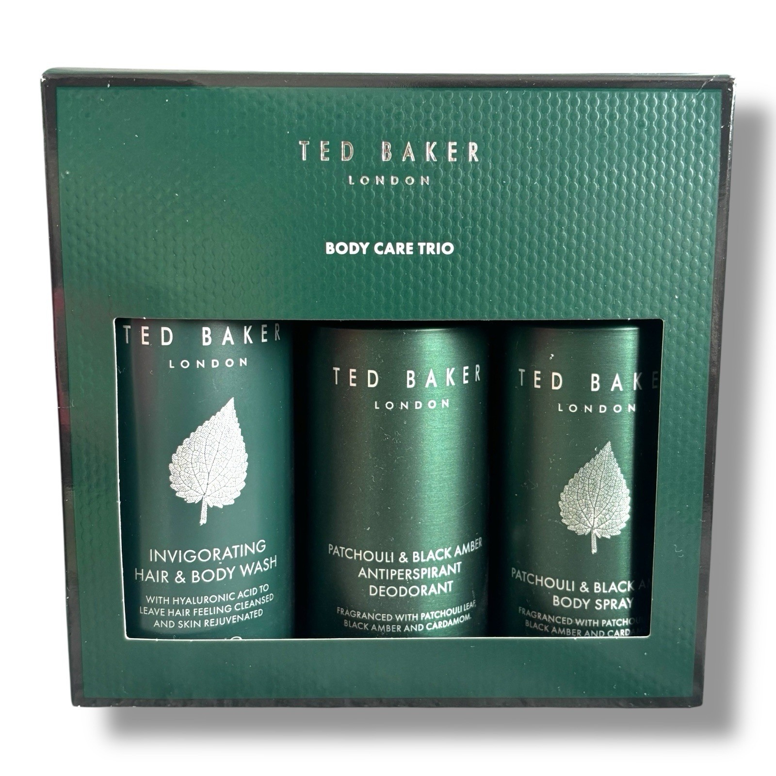 Ted Baker Body Care Trio Patchouli Black Amber Body Wash Body Spray & Deodorant - Image 2