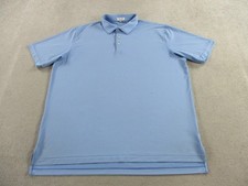 Peter Millar Polo Shirt Mens 2XL Blue Stripe Summer Comfort Golf Performance