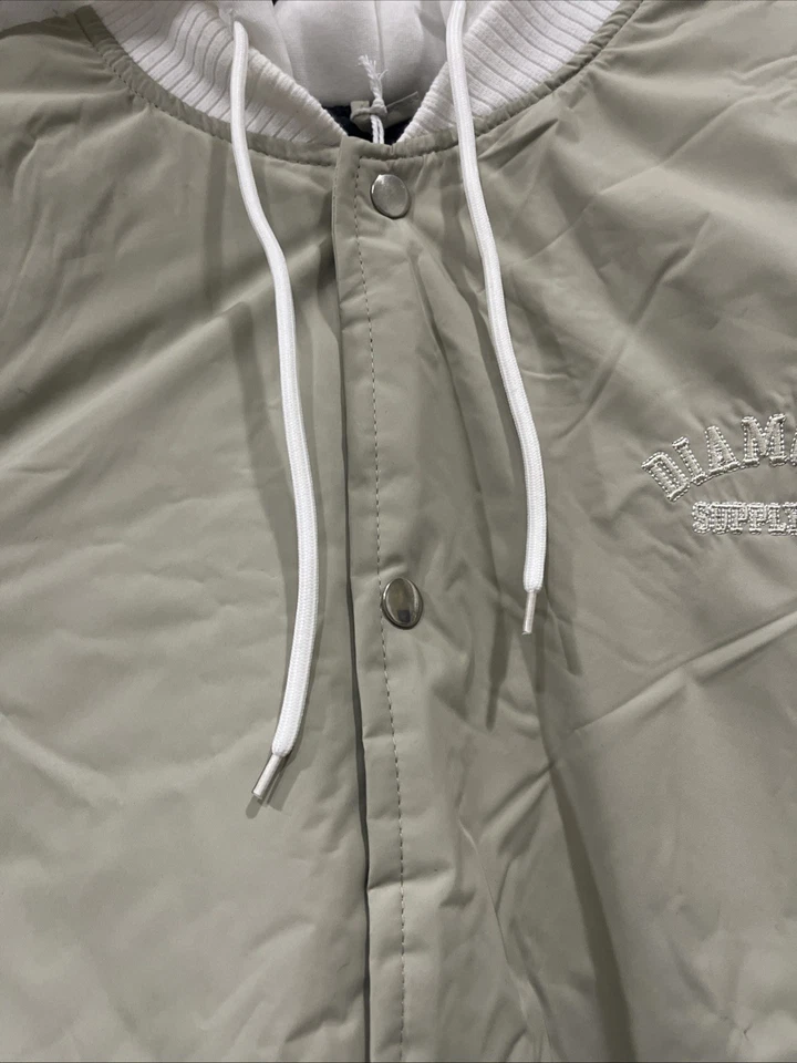 Diamond Supply Company Sudadera con Capucha Entrenadores Chaqueta Hombre’s 2XL Botón a Presión Bordado Foto 3 de 4