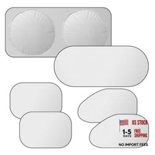 6PCS Reflective Car Windshield Sunshade, Foldable Side Window Sun Shade with