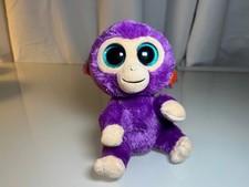 2015 Ty GRAPES Purple Monkey Beanie Boo Plush 6”, No Tags, Collectible