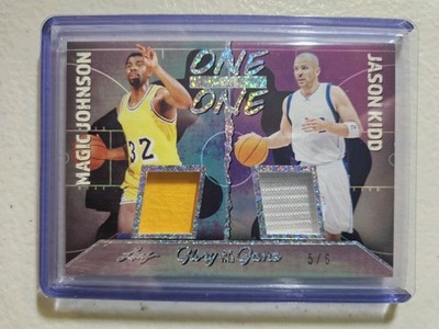 Magic Johnson Jason Kidd Dual Jersey 5/5 One on One Glory of the Game Lakers HOF