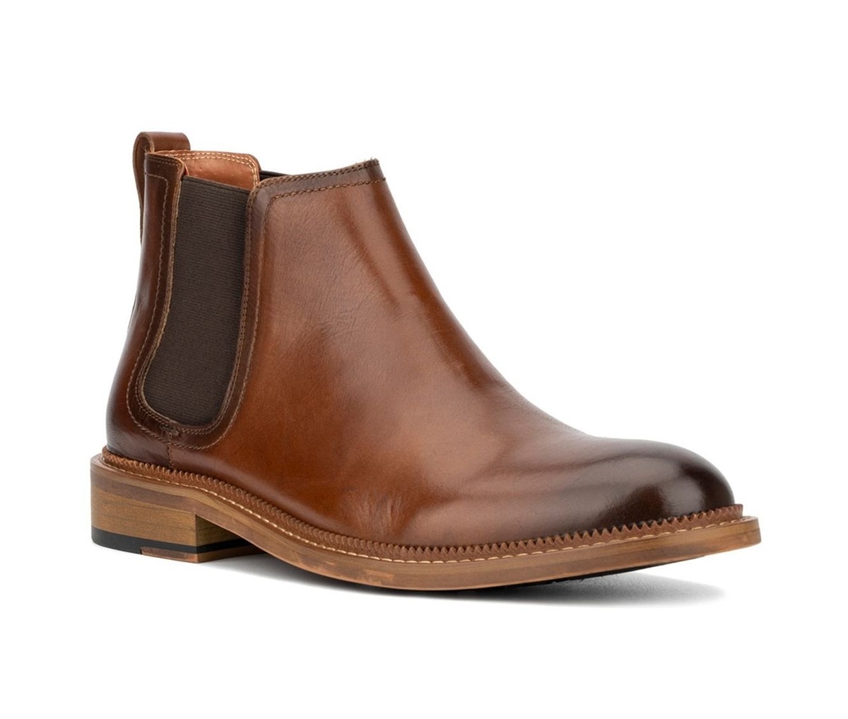 Vintage Foundry Co Mens Martin Pull On Chelsea Boots Cognac 