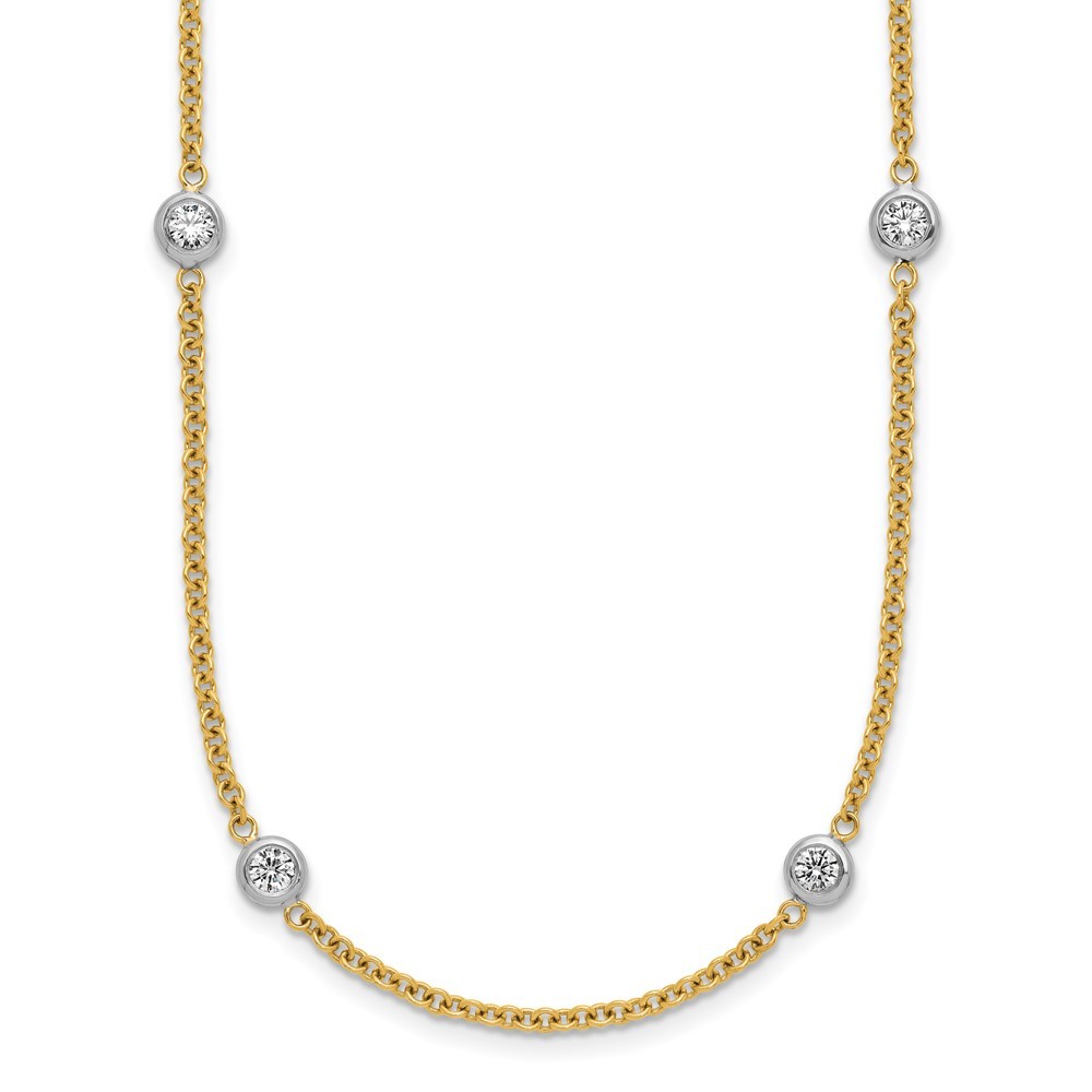 18K Two-tone Gold Diamond Stations Necklace 34