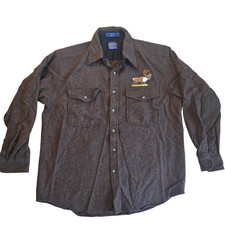Pendleton Long Sleeve Shirt  Men  s Medium  Brown with Elk, 100 Virgin Wool