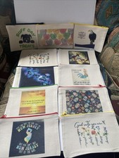Canvas Zipper Pouch Lot Of 11 Approximately 5 X 8 Inches