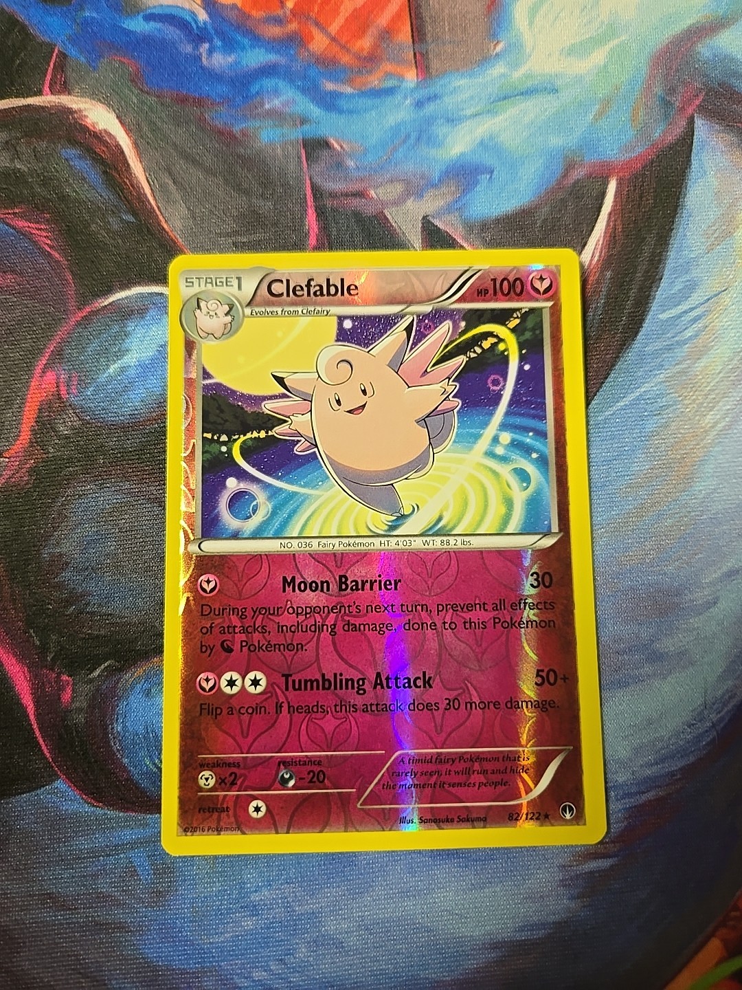 Clefable 82/122 Reverse Holo Pokémon Card 2016 XY BreakPoint LP