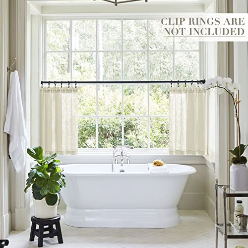 Linen Kitchen Curtains 36 inch Length for Half Window Neutral Casual Faux - Picture 5 of 6