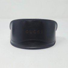 Authentic GUCCI Black Leather Sunglasses Case Microfiber Cleaning Cloth Set
