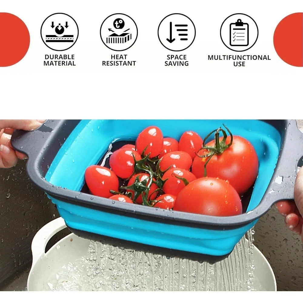Collapsible Silicone Colander Strainer - Thumbnail 4