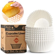 200pcs Standard White Cupcake Liners for Baking, Upgraded Natural Muffin Line