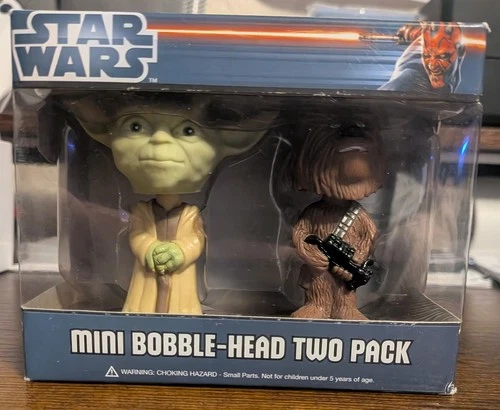Funko Wacky Wobbler Mini Bobblehead Star Wars 2-pack Yoda & Chewbacca NIB