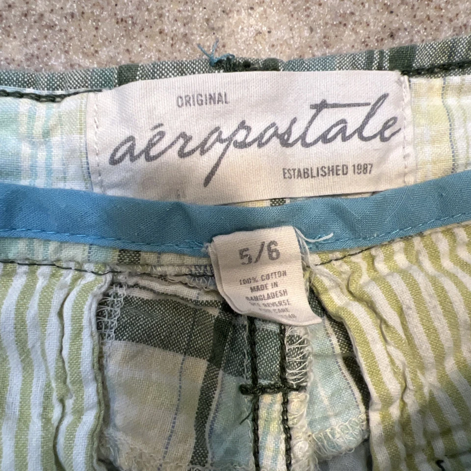 Pantalones Cortos De Colección Y2K Aeropostale tiro bajo a Cuadros Talla 5/6 Años 90 Micro Cordón Foto 4 de 4