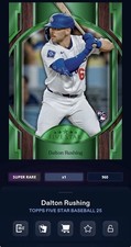 DIGITAL TOPPS BUNT Dalton Rushing RC FIVE STAR 25 SUPER RARE GREEN Read