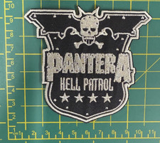 Image of Pantera Hell Patrol Cut Out Shaped Woven Sew Or Iron On Patch Official