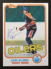 Jari Kurri Hand Signed Autograph 1981 Topps #18 Rookie Hockey Card