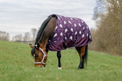 Ekkia Equitheme Outdoordecke Turnout Decke Unicorn 600D 0g pflaumenfarben 