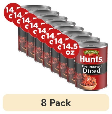 (8 pack) Hunt's Fire Roasted Diced Tomatoes, Natural Canned Tomatoes Made 