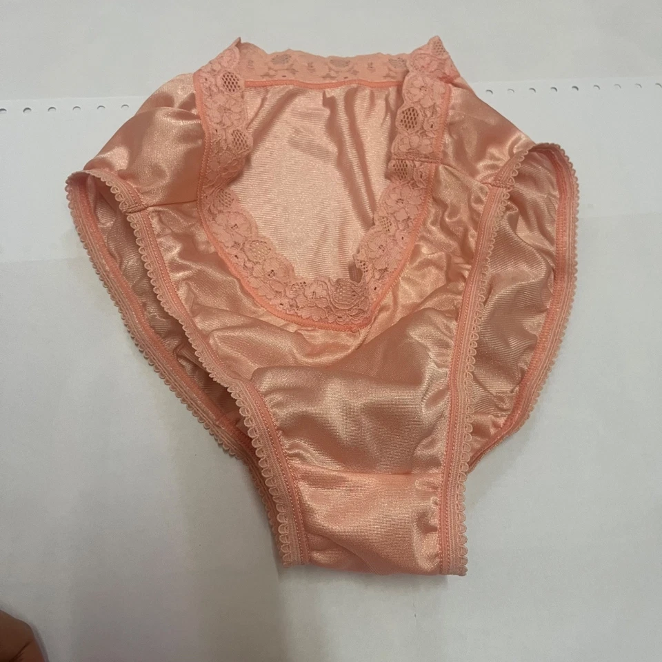 Bragas Bikini Vintage Nylon Encaje Corte Alto Calzoncillos Resbaladizos Doble Capa Entrepierna Foto 4 de 4