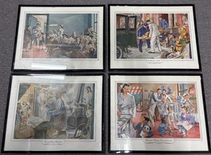 Vintage Medical Prints Set of 4 Obstetrics Pediatric Ward Clinic Ambulance Call