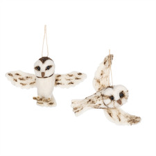 Ganz MX194625 Woodland Owl Ornaments, Set of 2, 7"