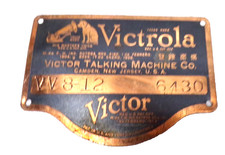VICTOR VICTROLA VV 8-12 DISC Schallplatten Phonograph ID Tag