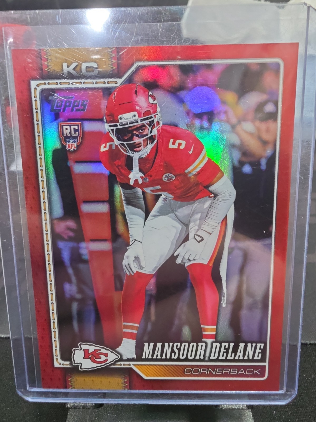 2026 Topps Flagship Football Mansoor Delane True Red 4/5 Color Match RC Chiefs 