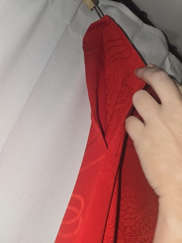 Vintage roter Furisode Kimono 100 % Seide Langarm formell japanisches Gewand Museum - Bild 17 von 24