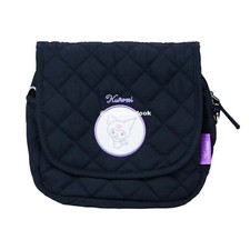 Kuromi Black Quilted Shoulder Bag Crossbody Purse Purple Embroidery Gifts