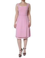 Dolce & Gabbana Pink A-line Flare Viscose Sleeveless Women's Dress