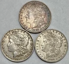 Lot of 2 1886-O and 1 1887-O Scarce Morgan Silver Dollars AU Details