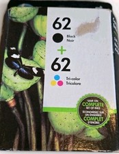 Genuine HP 62 Black Tri-Color Ink Cartridge N9H64FN Combo Pack EXP 01/2017
